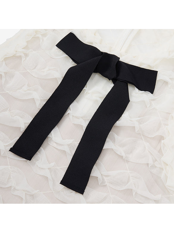 Bi-color Tie Sleeveless Dress