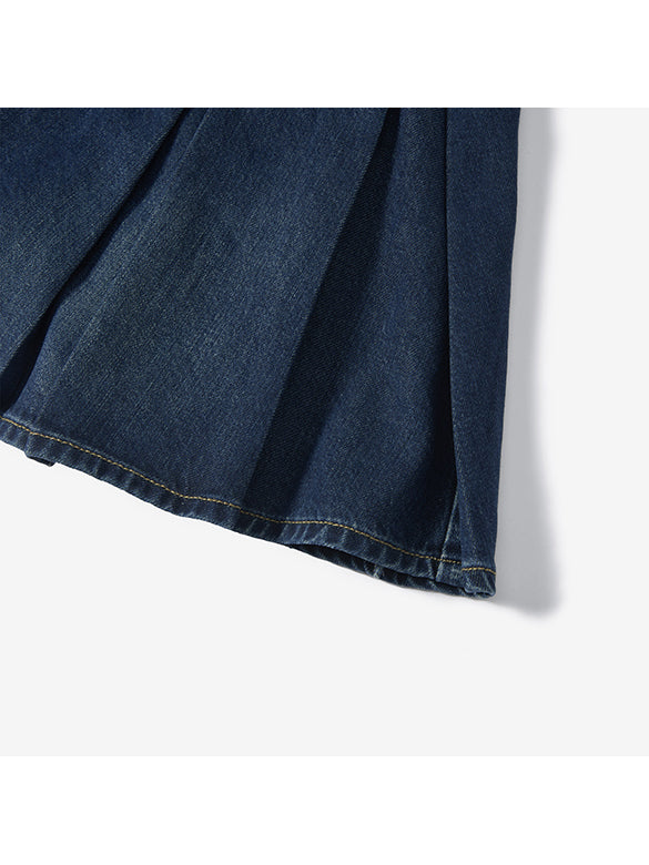 Waist Double Denim Skirt