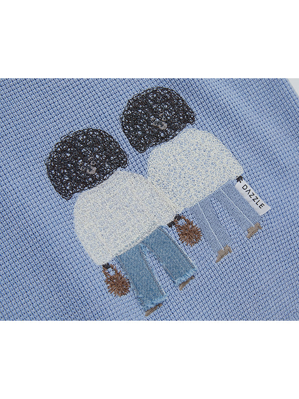 Embroidery Character Knit Cardigan