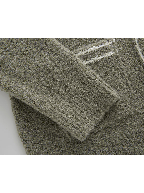 Loop-yarn Sailor Collar Line Knit