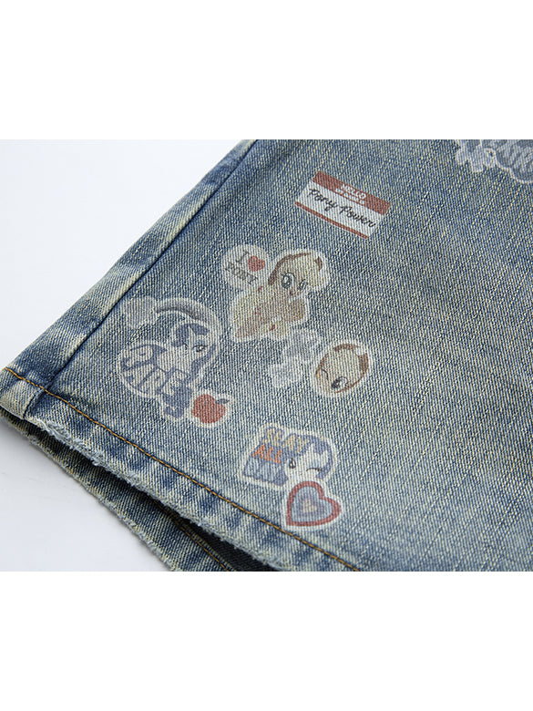 Seal Style Denim Short Pants