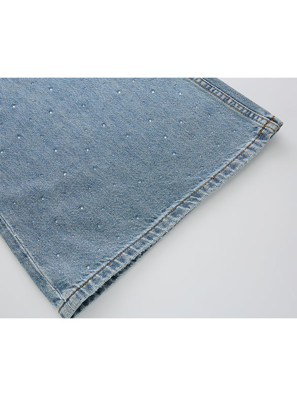 Beads & Damage Denim Pants