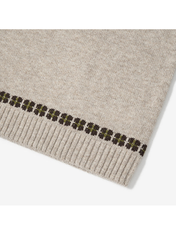 Cat Design Shoulder Button Knit