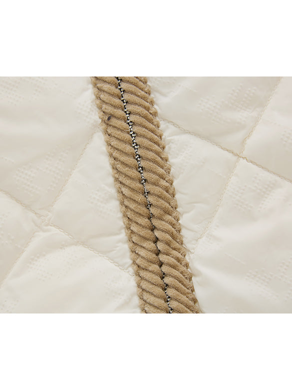 Corduroy Piping Monogram Down Jacket