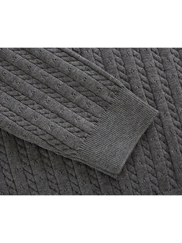 Pompon Code Knit Hoodie
