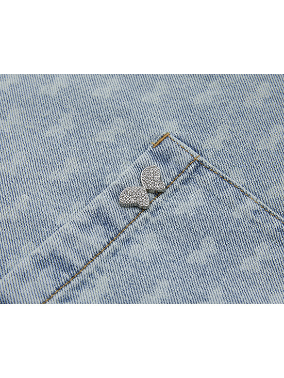 Butterfly Pattern Denim Shirt