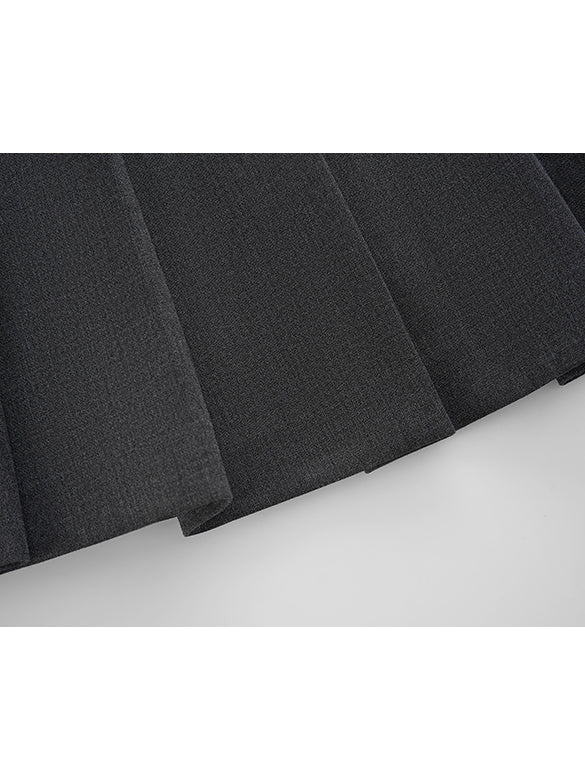 Layered Belted Pleats Skirt