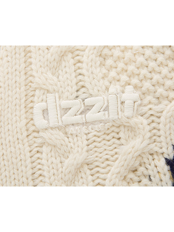 d Logo Pattern Design Knit Vest