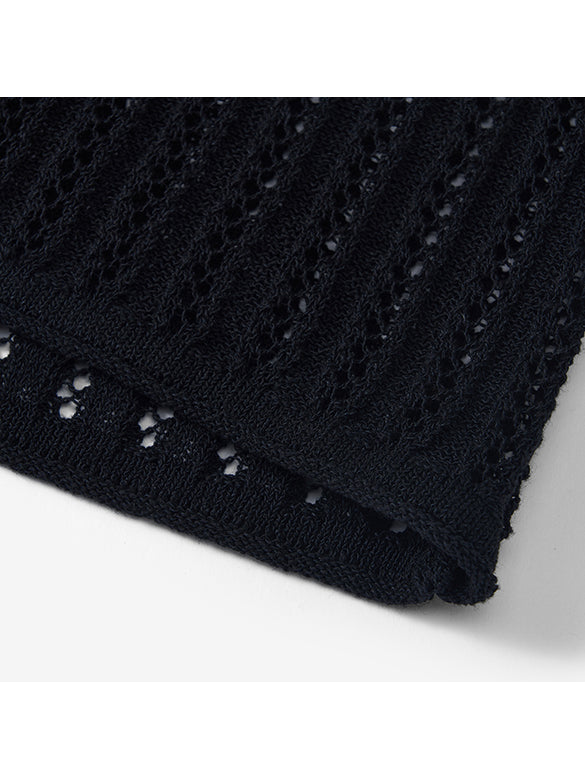 Lace Style Knitting Zipper Top