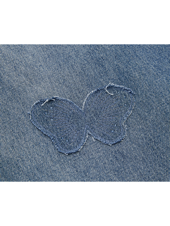 Butterfly Patch Denim Pants