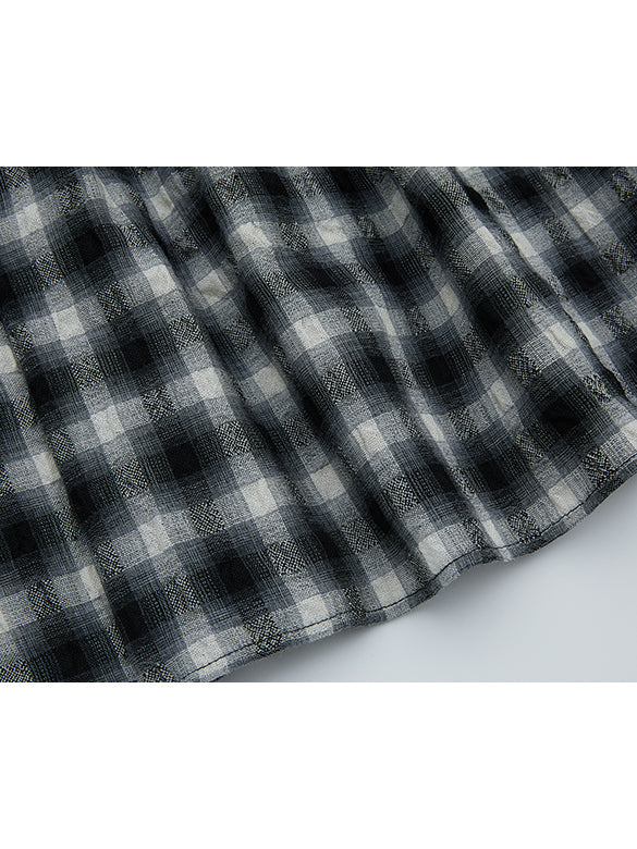 Plaid Wrinkle Easy Skirt