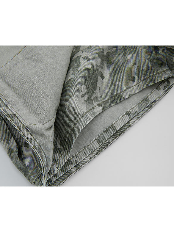 Camouflage Denim Cargo Short Pants