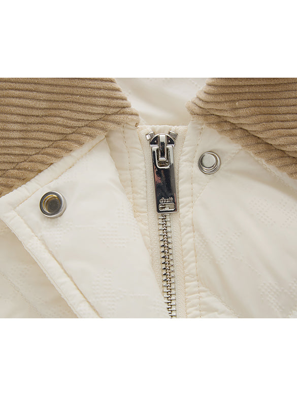 Corduroy Collar Monogram Down Vest