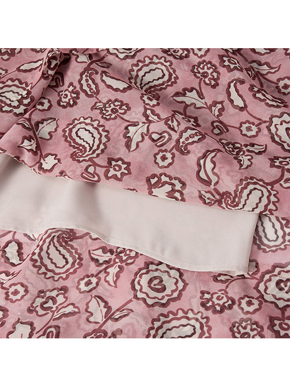 Printed Bow-tie Chiffon Dress