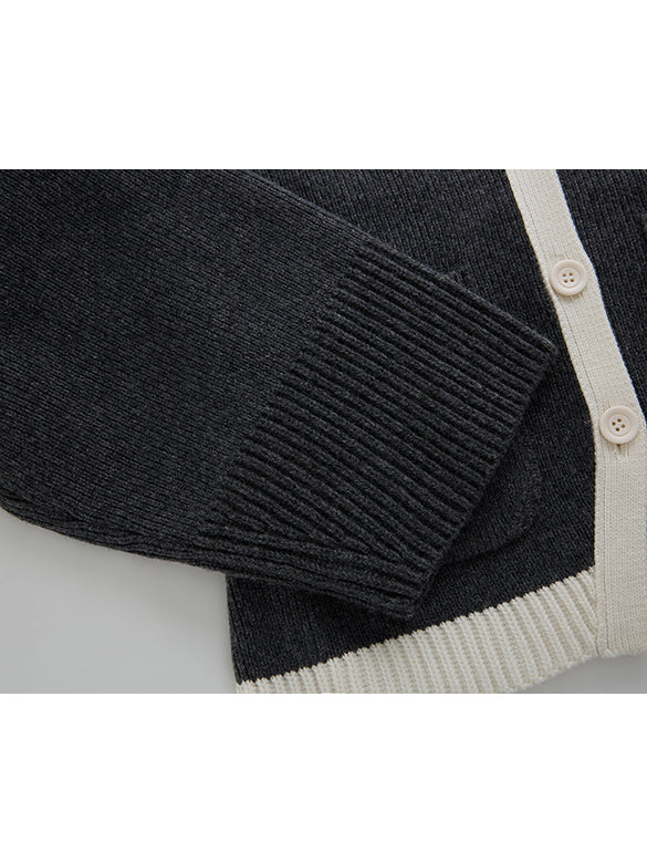 Bi-color Piping Knit Cardigan