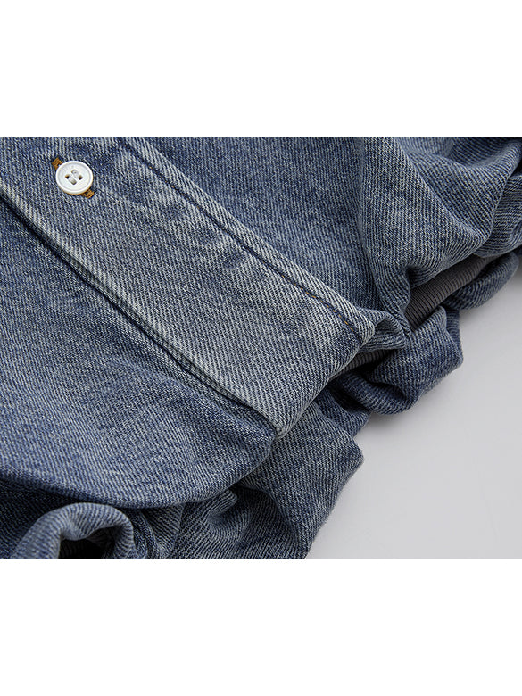 Waist Aperture Denim Shirt