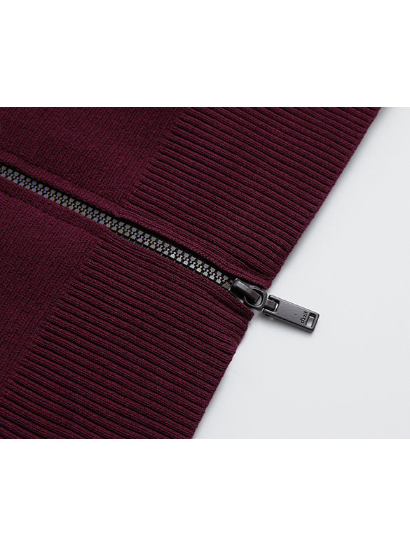 Retro Color Zipper Knit Outer