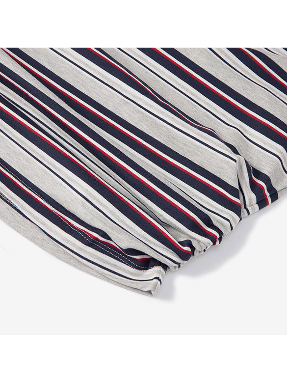 One-shoulder Design Stripe T-shirt