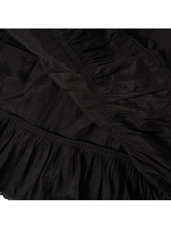 Hem Frill Combination Dress