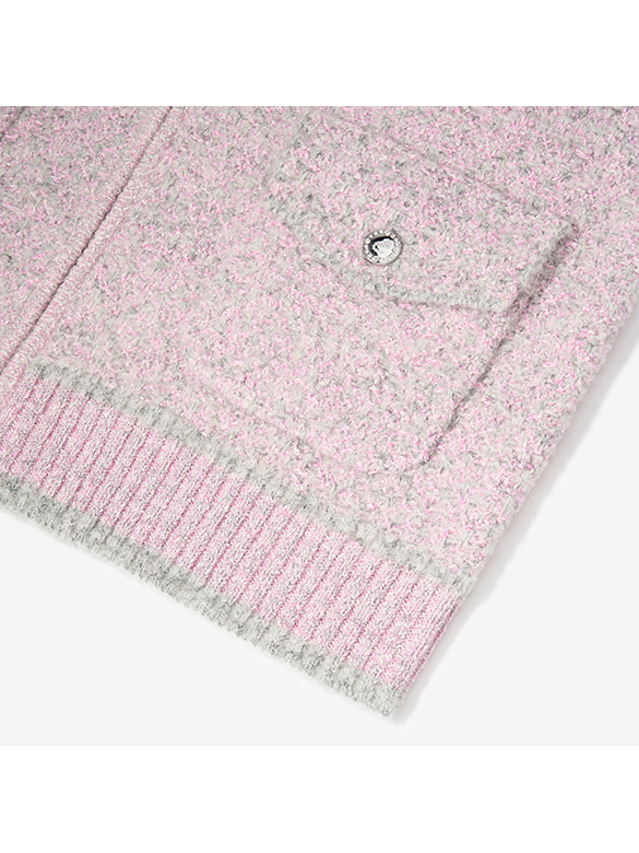 Rib-collar Zipper Knit