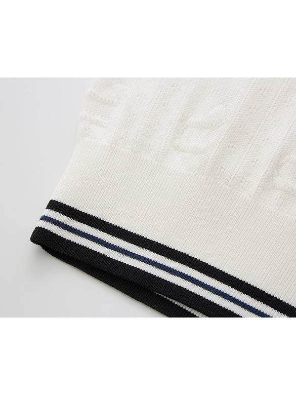 Bi-color Line Knit Vest