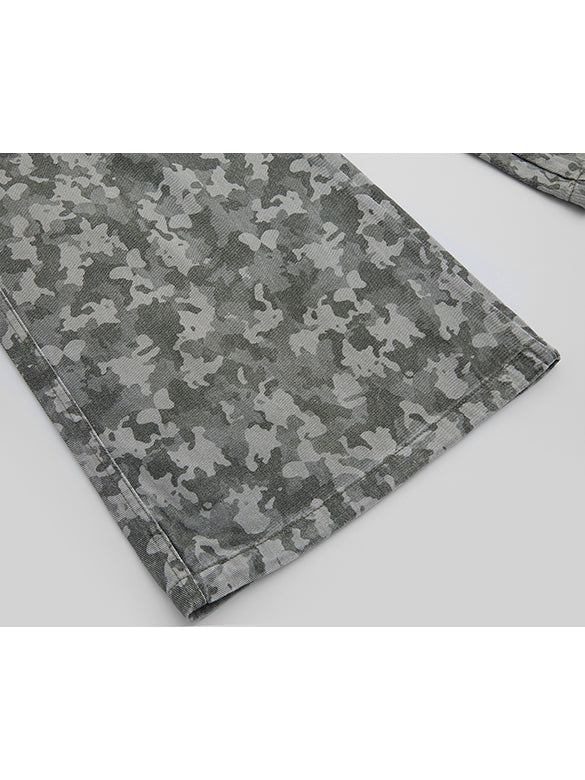 Camouflage Denim Cargo Pants