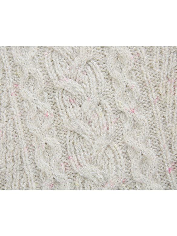 Thin Cable Zipper Sleeveless Knit