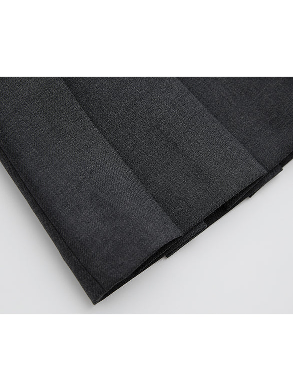 Plaid Tweed Combination Pleats Skirt