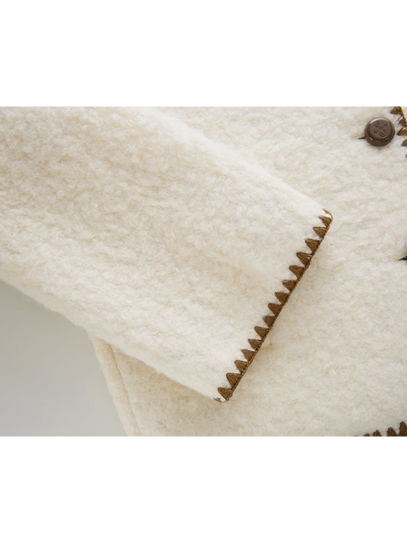 Bi-color Stitch Boa Jacket