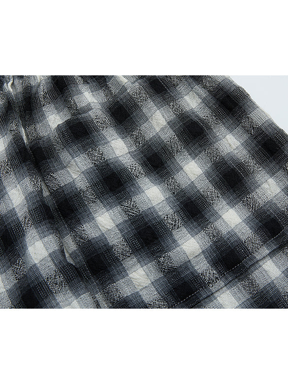 Plaid Wrinkle Easy Pants
