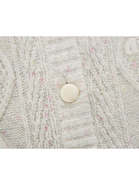 Thin Cable Knit Cardigan