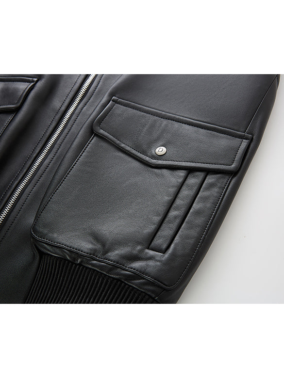 Leather Sleeveless Jacket