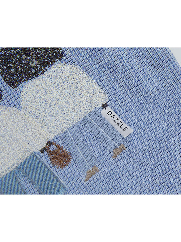 Embroidery Character Knit Cardigan