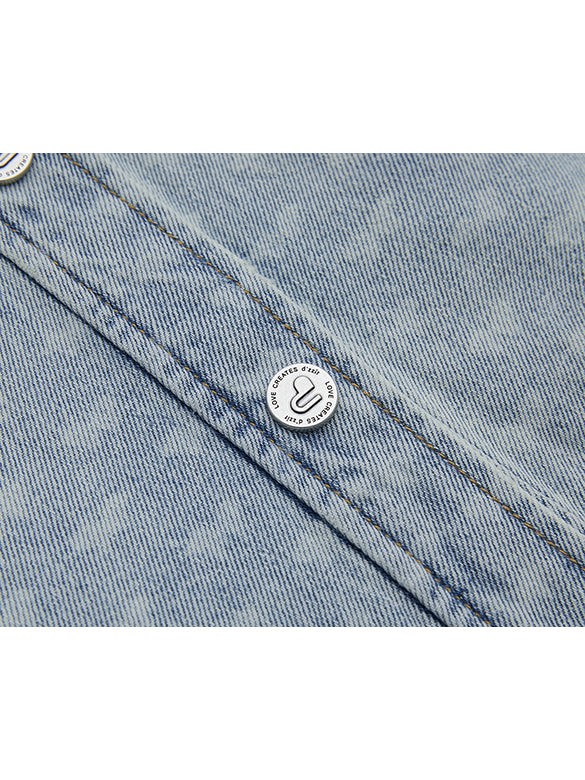 Butterfly Pattern Denim Shirt