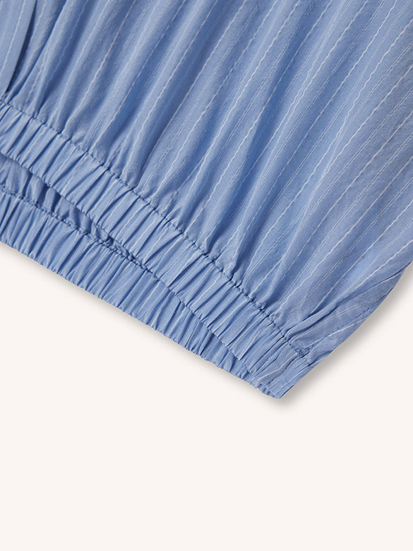 Waist Aperture Pin-stripe Shirt