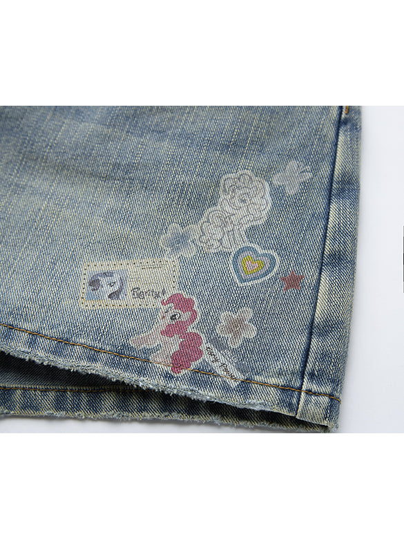 Seal Style Denim Short Pants