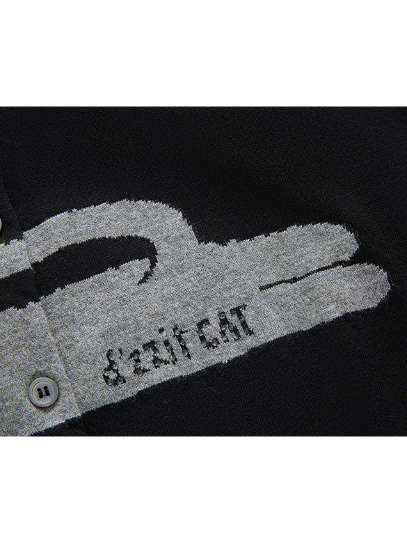 Cat Beads Knit Cardigan