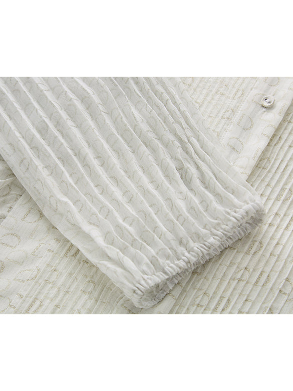 Monogram Pattern Frill Blouse