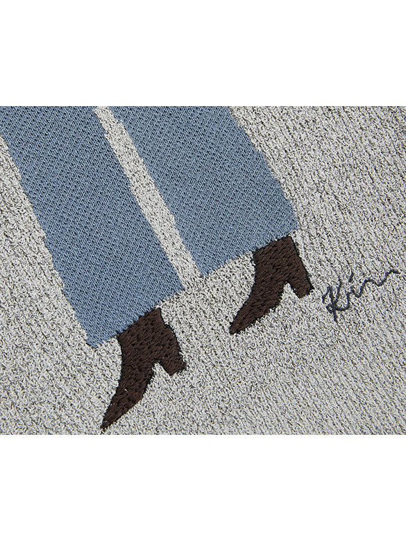Horse Embroidery Knit Top