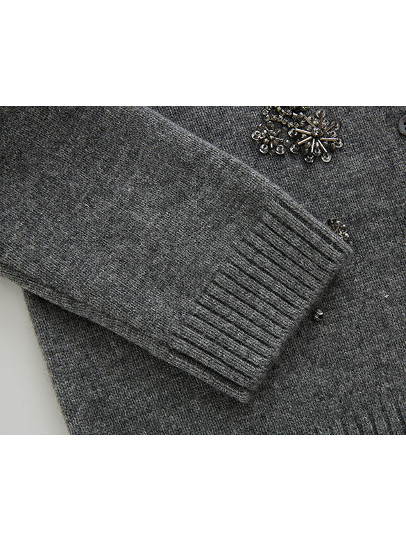 Beads Design Knit Cardigan