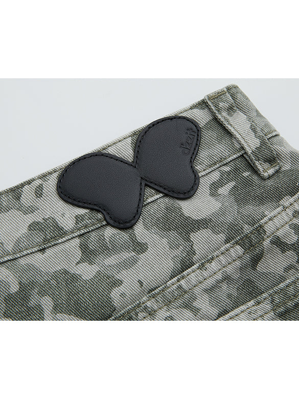 Camouflage Denim Cargo Short Pants