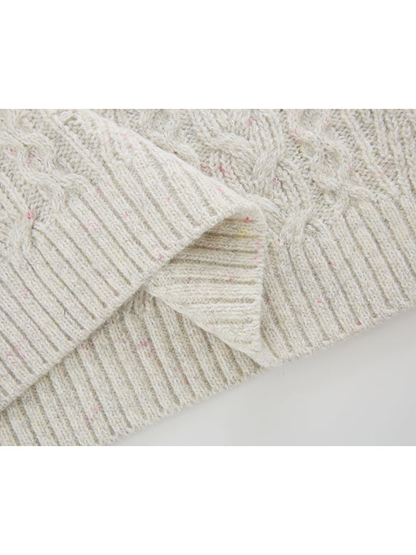 Thin Cable Zipper Sleeveless Knit