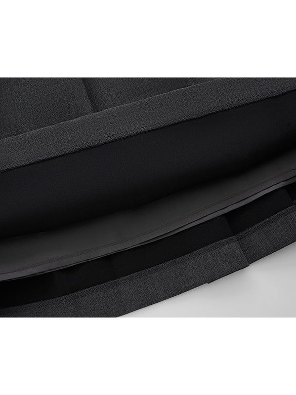 Layered Belted Pleats Skirt