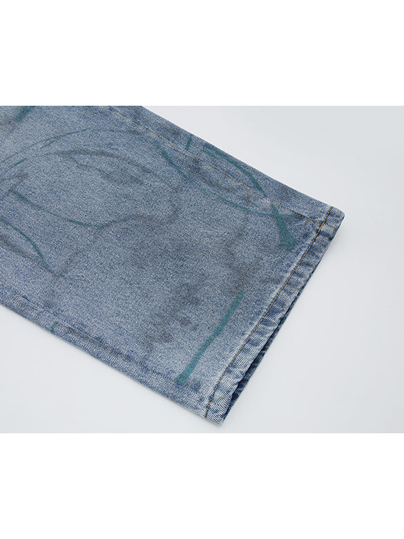 Character Printed Denim Pants
