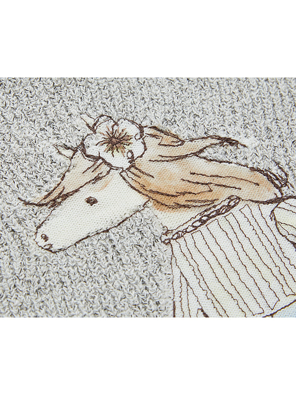 Horse Embroidery Knit Vest