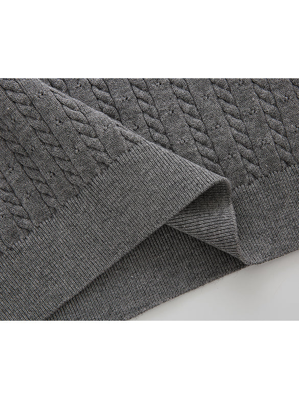 Pompon Code Knit Hoodie