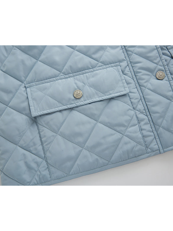 Corduroy-Collar Quilting Jacket