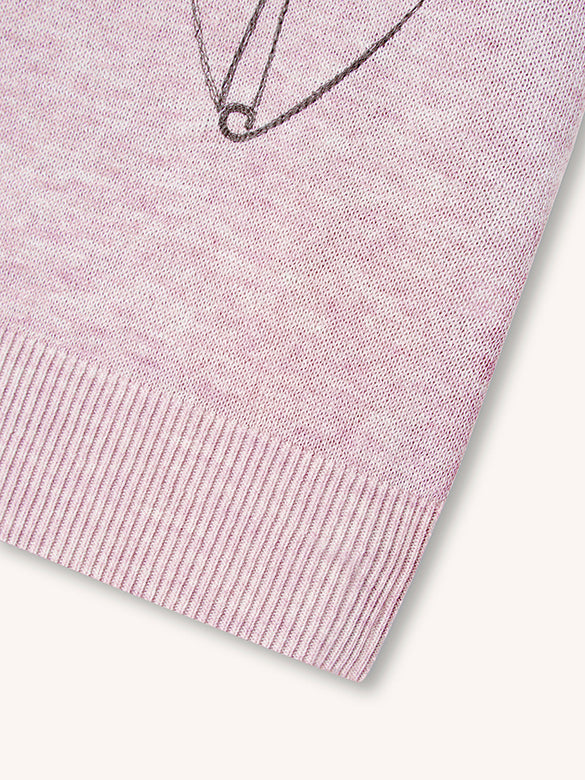 Embroidery Heart Design Knit Cardigan