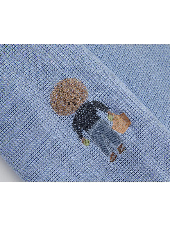 Embroidery Character Collar Knit