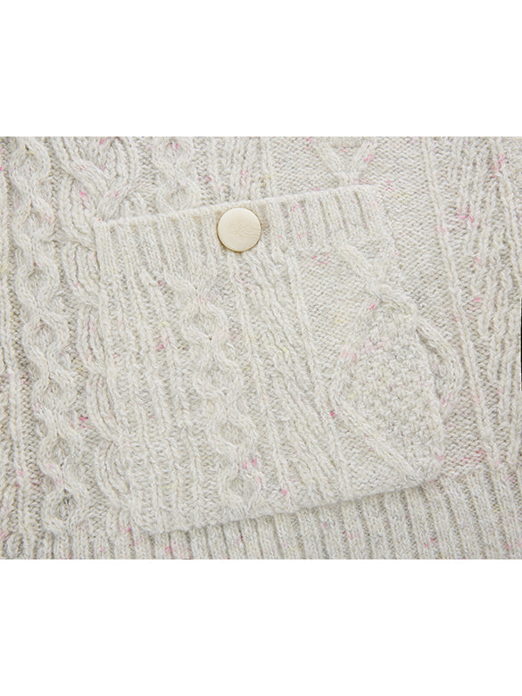 Thin Cable Knit Cardigan